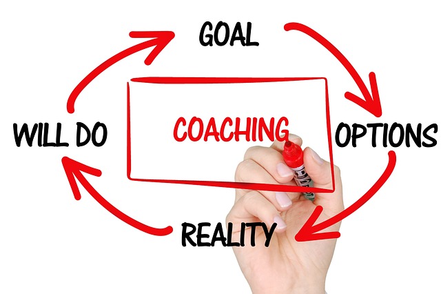hand on a white board drawing the cycle of business coaching