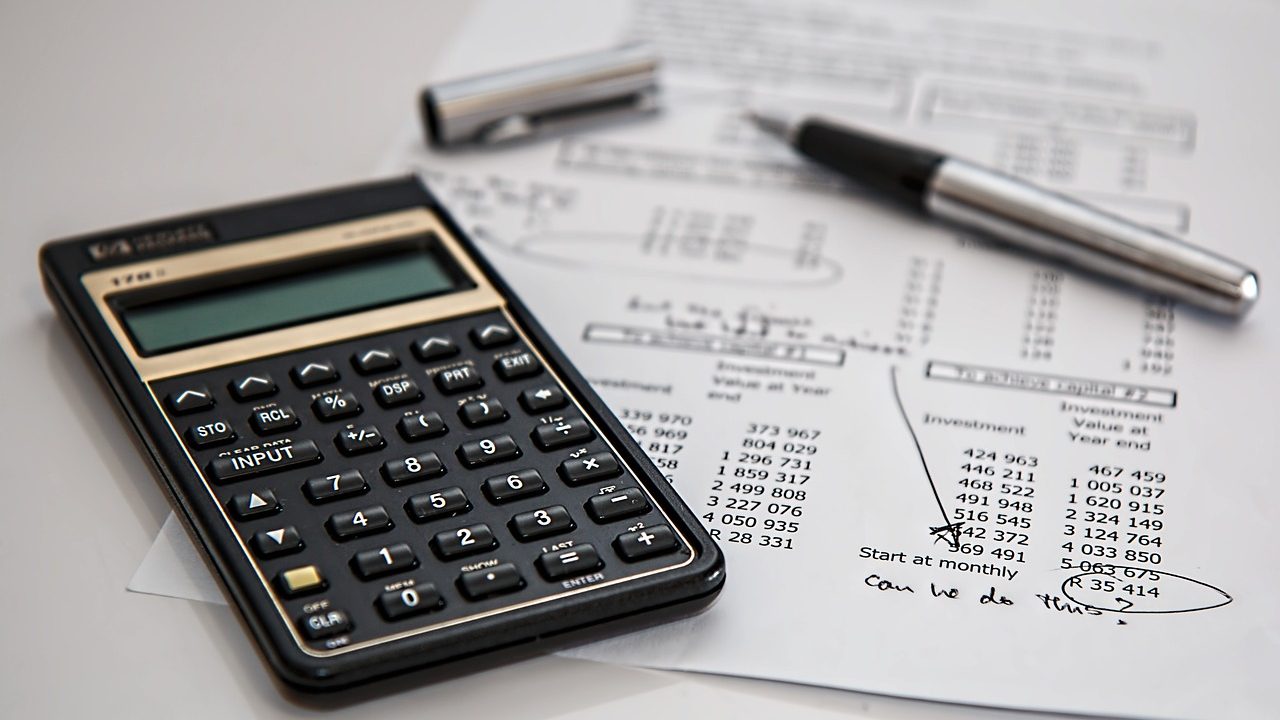 image of a calculator on finance forms