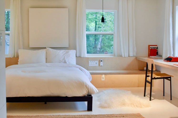 a model bedroom for a rental