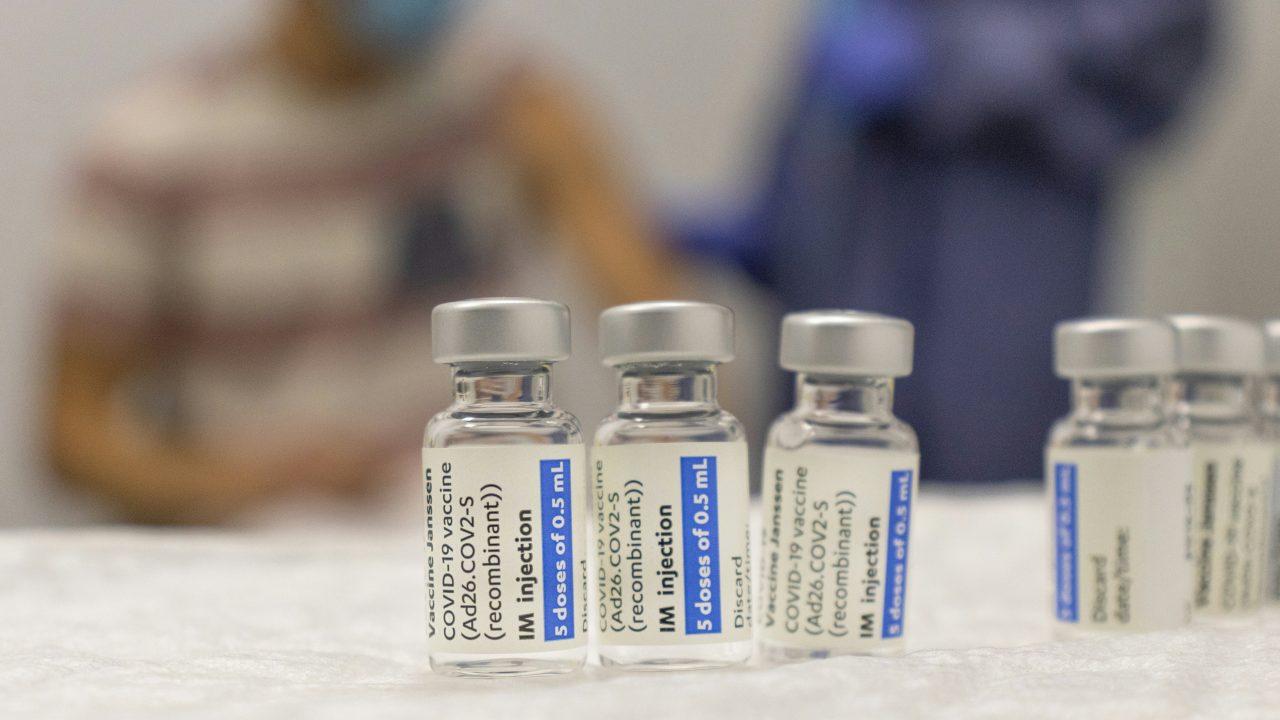 3 vaccine jars lined up side-by-side