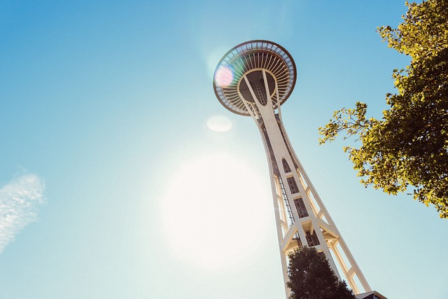 low angle view of Seattles space needle