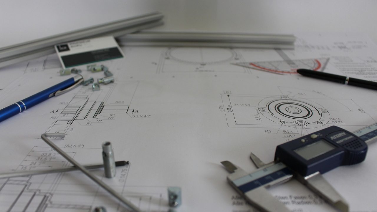 close up of a technical drawing for engineering