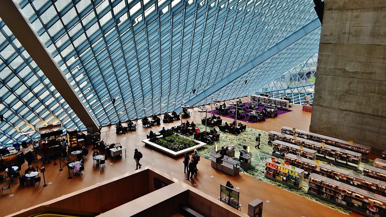 the inside of seattle's public library